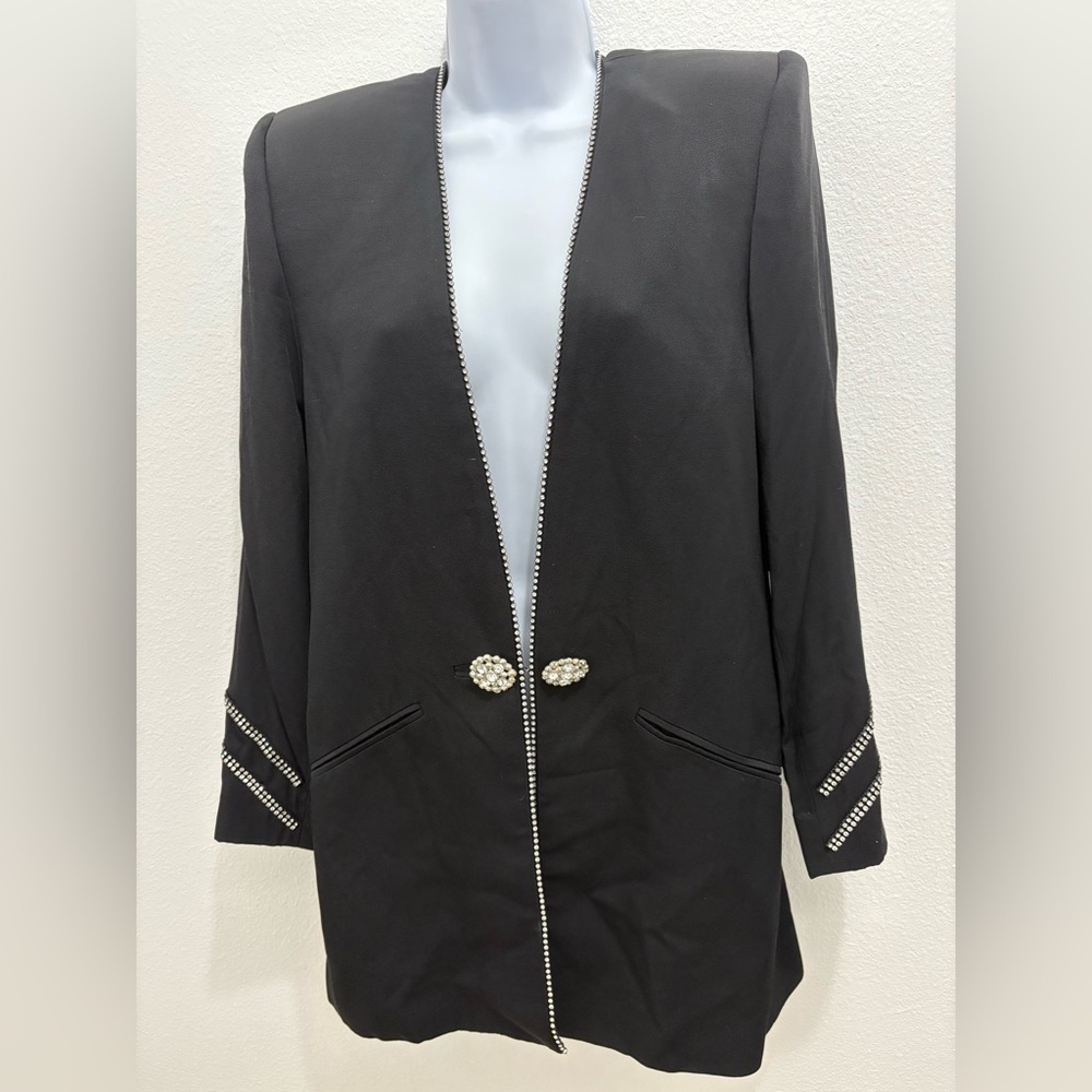 Criscione New York Vintage Black Rhinestone Blazer Size XS
